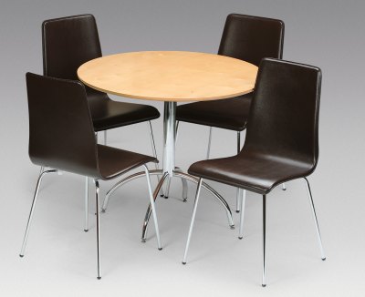 Your Price Furniture.co.uk Mandy - Faux Leather, Maple Veneer and Chrome
