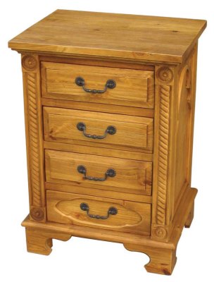 Your Price Furniture.co.uk Medieval 4 Drawer Bedside