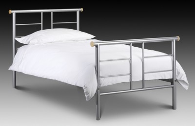 Your Price Furniture.co.uk Mercury Silver Metal Bed