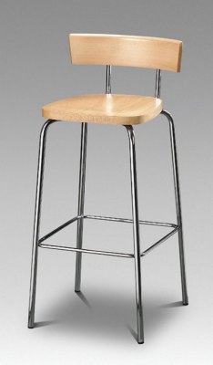 Your Price Furniture.co.uk Penthouse Beech Effect and Chrome Barstool By Julian Bowen