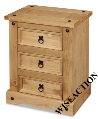 Your Price Furniture.co.uk Porto 3 Drawer Bedside Chest
