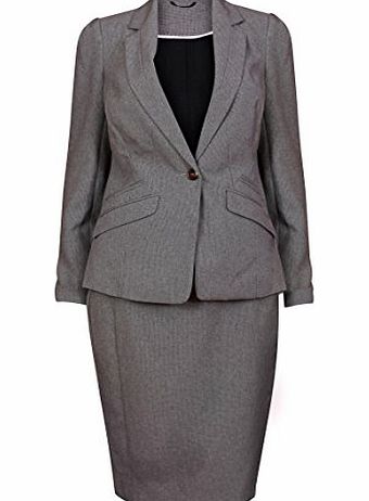 Your Style Outlet New Ladies Grey Check 2 Piece Pencil Skirt Business office Suit Size 8