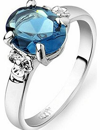Sapphire Charming Engagement Rings 18k Platinum Plated (R)
