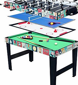 YP 4 in 1 Combo Table Multiplay Games Table with Pool/Snooker Table/Football Table/Air Hockey amp; Table Tennis Table Games, 4FT