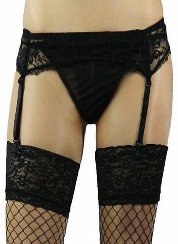 Sexy Lingerie Lace Suspender Garter Belt Plus Size 6 8 10 12 14 16 18 20 22 Fishnet Stockings Black Red White Bridal (Black; 18/22)