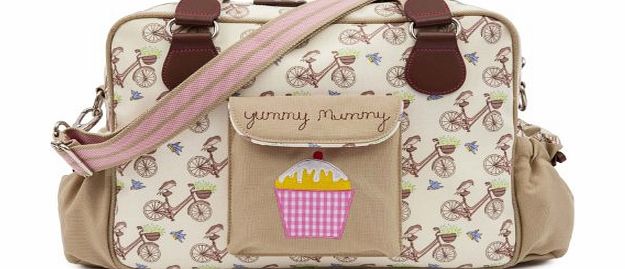 Stylish Nursery Changing Bag Colour In The Mews Pink Bikes - Includes Travel Changing Mat Cupcake Design Luxury Baby Bag