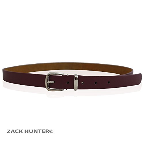 zack-hunter NEW SKINNY LEATHER BELTS WOMANS LADIES BELTS (MEDIUM= (32 TO 36`` WAIST), RED)