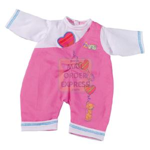 Zapf Creation CHOU CHOU 48cm Pink and White Romper With Striped Hearts