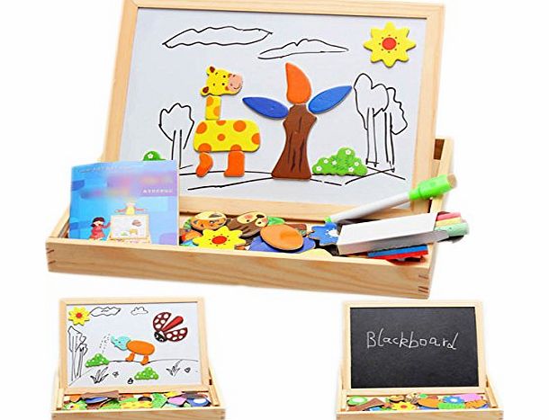 Baby Toys Wood Educational Drawing Board Puzzle Magnetic Jigsaw Board Games
