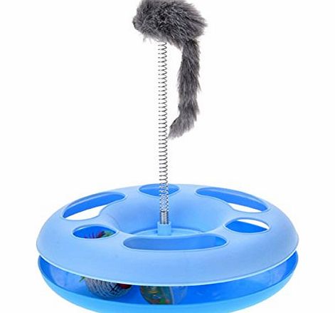 Zeagoo Creative Multifunctional Funny Training Disk Toy Cat Pet Circle Spring Toy