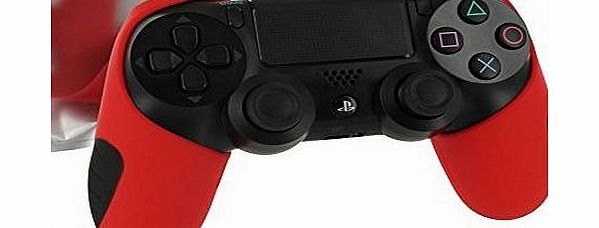 Zed Labz ZedLabz SG-1 silicone rubber grip cover case skin for Sony PS4 controller (Red)