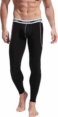 Mens Soft Long Johns Thermal Pants Fiber Bottom Solid Underwear (BS)