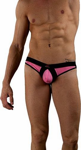 Zehui Sexy mens Jockstrap G-string Briefs Thongs Underwear Pink Tag M