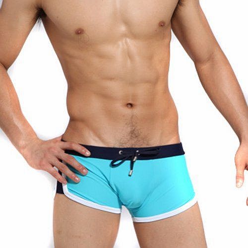 Sexy Mens Men Underwear Sport Boxer Shorts Tie Rope Mens Swimwear (Asia M (US XS waist:73cm-79cm/29.2``-31.6``), Light Blue)