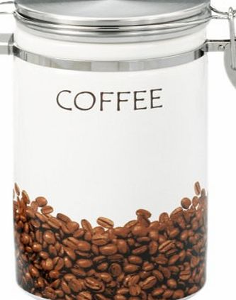 19814 Coffee Canister with Spoon 10.5 cm x 19 cm Ceramic and Stainless Steel