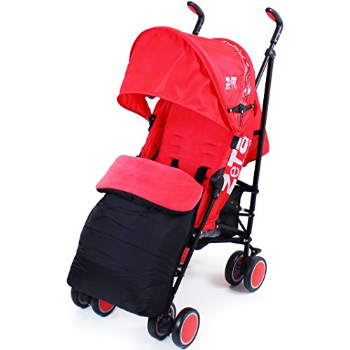 ZETA  Citi Stroller Buggy Pushchair - Red Complete With Rain Cover   Footmuff