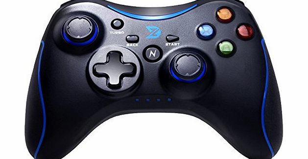 Zhidong N Full Vibration Feedback USB Wired Controller Gamepad Game Joystick Joypad For Windows XP/7/8/8.1 amp; Android amp; PS3 (Xbox360 Architectureamp; Xbox360 Engine)-Blackamp;Blue