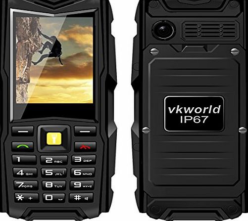 ZILONG Unlocked 2.4`` VKWORLD Stone V3 IP67 Waterproof Shockproof Dustproof Rugged Mobile Phones for Elder Man/Military Power Bank Long Standby 5200Mah Battery Outdoor Army SmartPhone Dual Sim Card GSM