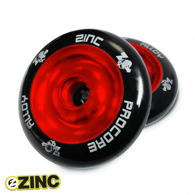 Zinc Pro Core Solid Alloy Scooter Wheels - Red