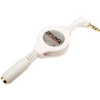 Ziplinq Stereo 3.5Mm M-F Ipod Connector (White)