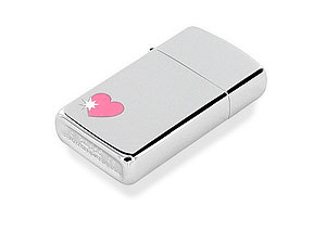 Pink Heart Fliptop Lighter 012603
