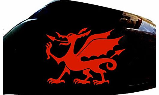 ZoomStoreStudios Cymru Welsh Dragon Car Stickers Wing Mirror Styling Decals (Set of 2), Red