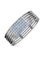Dare to Love - Stainless Steel and Spinel Stone Cuff Bracelet