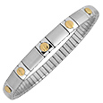 Five 18 k Gold Screws Stainless Steel Bracelet