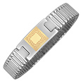 Stainless Steel Bracelet with Square 18K Gold Plate