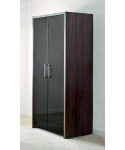 Zurich 2 Gloss Door Robe - Walnut and Black